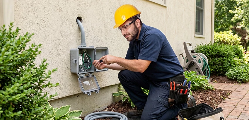 Outdoor Outlet Installation on Vinyl Siding in Lancaster